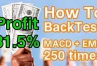 Profit 81.5% MACD EMA Strategy Backtest 250 times. How to backtest? Does your strategy works?