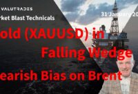 Bearish Bias on Brent (UK Oil). Gold (XAUUSD) in Falling Wedge. GBPJPY in Ascending Triangle.