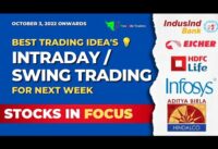 Best Intraday / Swing Trading Stocks To Trade For The Week | Stock Market | Technical Analysis